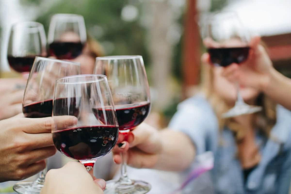 Wine being poured into a glass